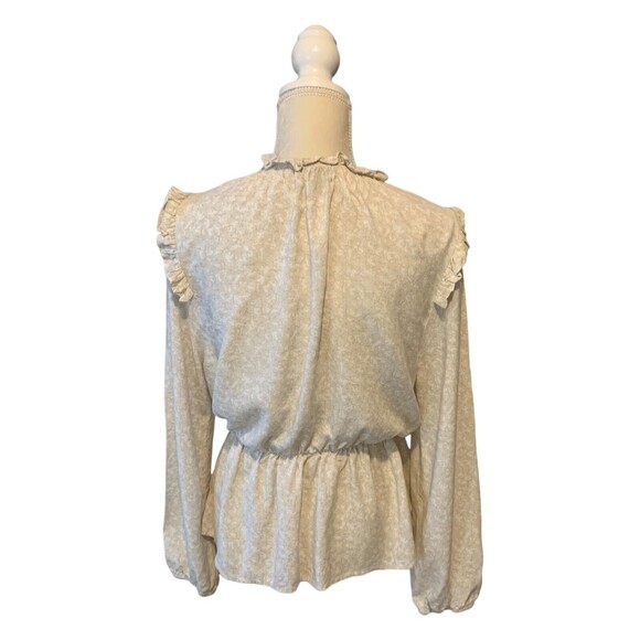 Alice Blue Cream Floral Lace High Neck Blouse Womens Size S - Picture 6 of 14